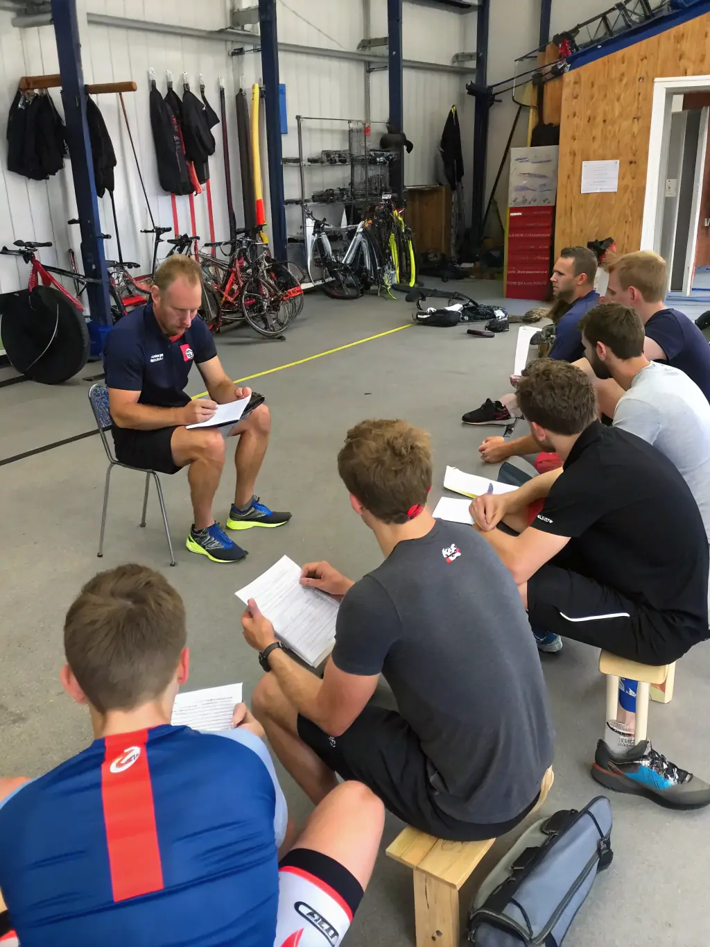 A photo of coaches leading a workshop, demonstrating techniques and strategies for effective rugby coaching.
